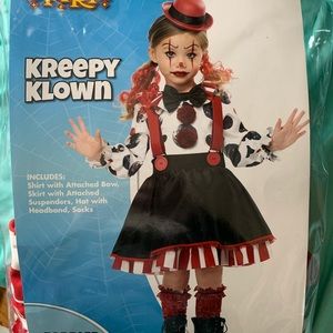 Toddler girl Halloween creepy clown costume